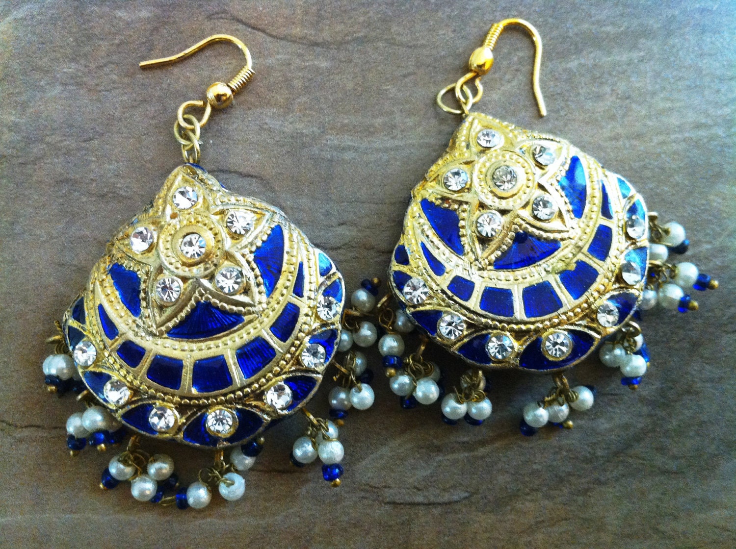 Jhumka Bali EarringsThe VINTAGE BLUES Vintage Bright Blue
