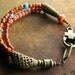 Trade Bead Bracelet African Brass Red Yellow Orange OOAK