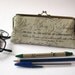 Eyeglass pencil case makeup bag in Vintage script Bag Noir