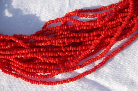 Traditional Tibetan Coral Red Bead Necklace