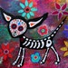 Mexican Day of the Dead Folk Art Chihuahua Skulls Sugar Painting PRINT