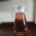 Vintage Maple Syrup Pitcher, Log Cabin Promotional Glass Dispenser