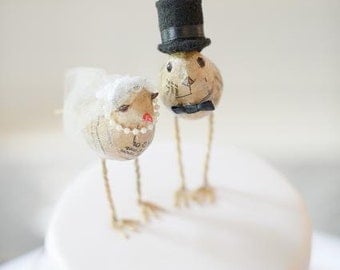 Love Bird 'Bride and Groom' Cake Toppers