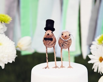 Love Bird 'Bride and Groom' Cake Toppers
