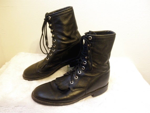 Vintage Dan Post Ladies Lace Up Packer Boots by DesertMoss on Etsy