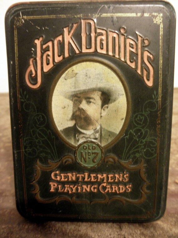 Deck of Vintage Jack Daniels Playing Card in Old Tin by DesertMoss