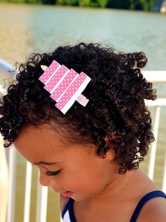 Birthday Cake Hair Clip Birthday Girl Hair Bow Pink and
