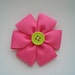 Hot Pink and Lime Ribbon Flower Hair Clip Bow - Toddler Hair Clips - Girls Hair Accessories.. Free Shipping Promo
