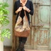 Handmade Brown Leather Bag, Upcycled, Recycled, Fabric, Hobo,Womens, Travel, Week-End, Handbags by VintageChase on Etsy,FREE U.S. SHIPPING