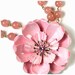 Pink Flower Necklace, Repurposed Jewelry