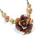 Vintage Copper Necklace, Rose Pendant Necklace, Upcycled Jewlery
