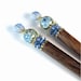Vintage Blue Rose Hairsticks, Flower Hair Sticks