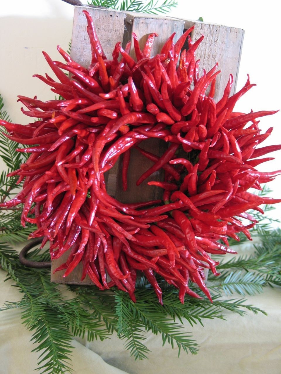 Organic Chili Pepper Wreath