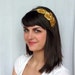 Gold Beaded Flower Headband for Women and Teens -also available in Black or Silver by Jill's Boutique