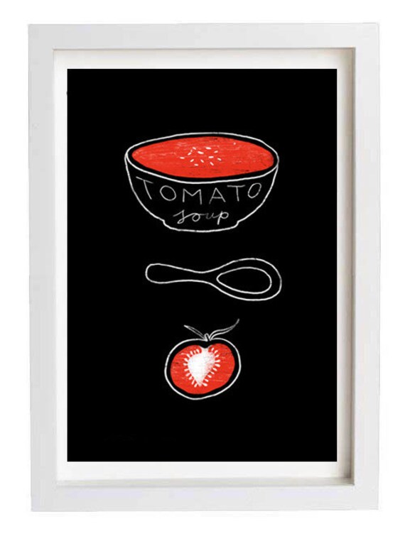 Items similar to Tomato soup Kitchen Art Print 11"x15" archival