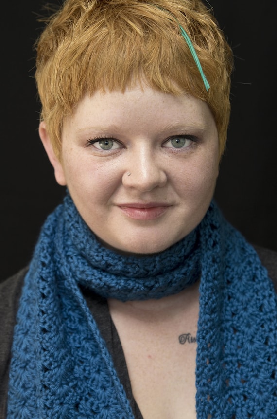 Teal Blue Crochet Scarf - Benefiting the Sexual Assault Response Network of Central Ohio
