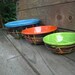 NOW ON SALE - Set of Three 80s Style Spin Art Black and Neon Serving or Mixing Bowls