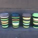 Earth Tone Stripes Ceramic Travel Mug with Silicone Lid - Black Interior