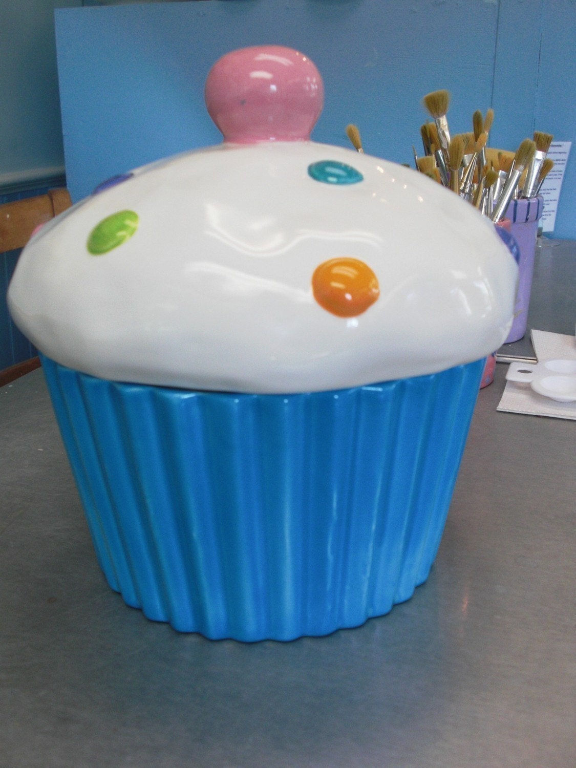 Custom Cupcake Cookie Jar or Canister Medium Pick your