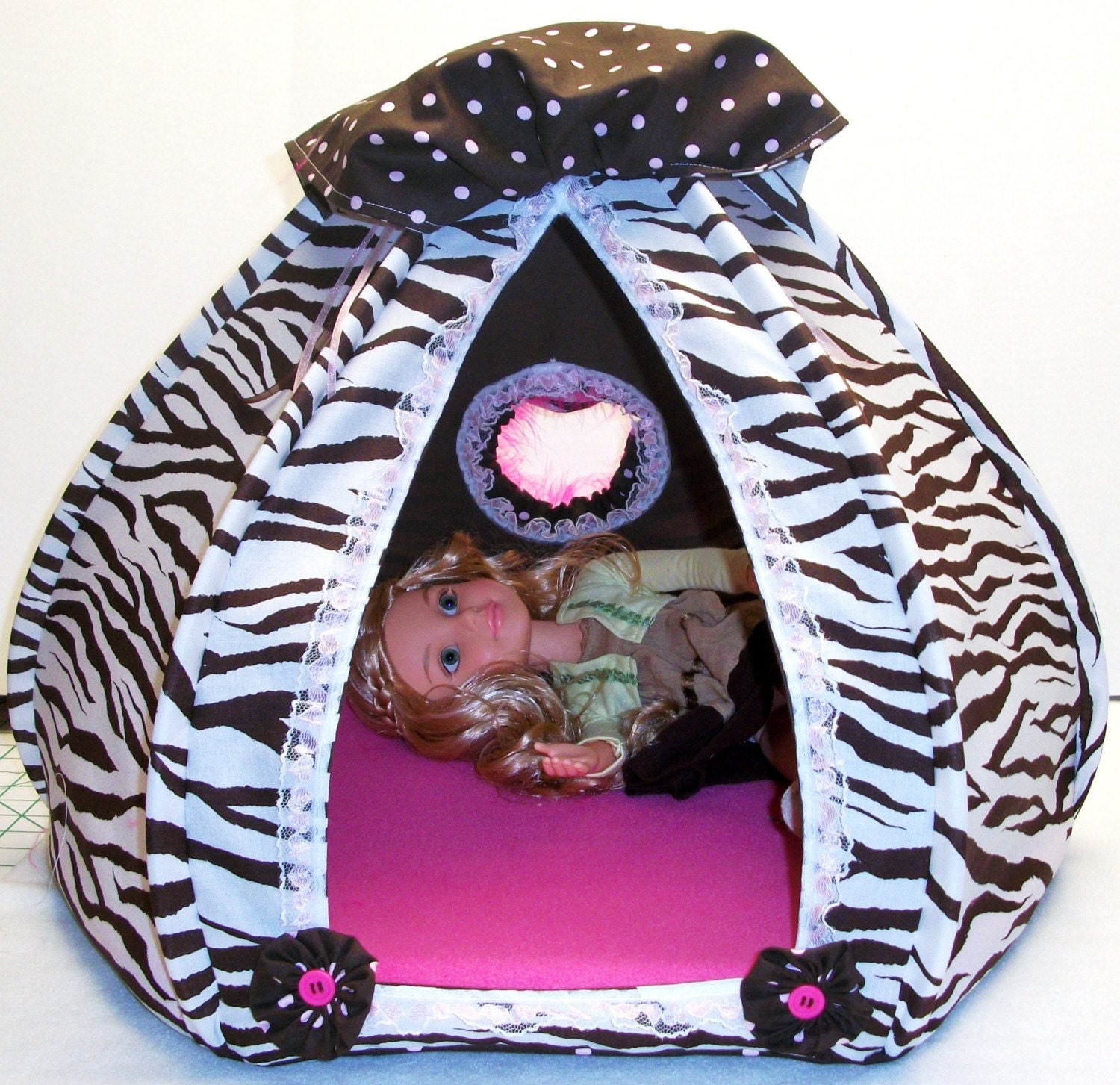 American Girl Sized Doll Tent 22 Inch Hexagon Base By 18