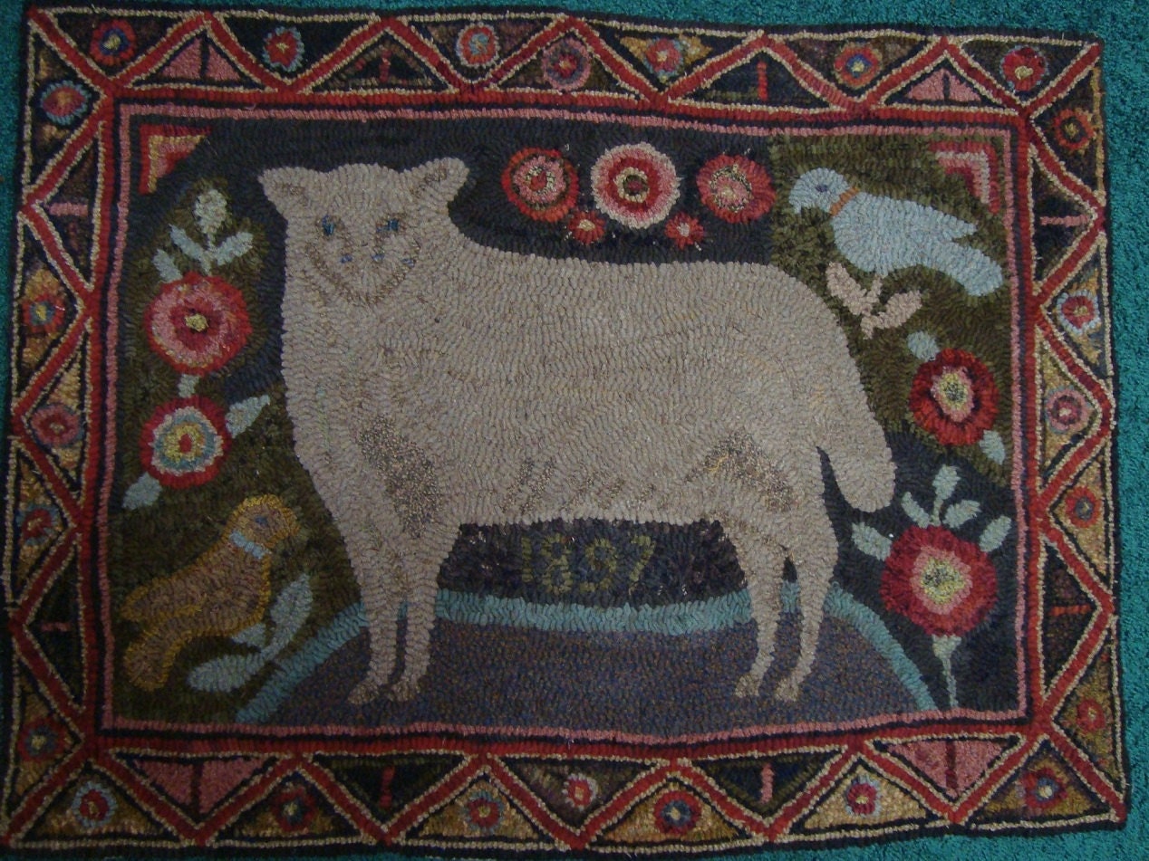 E.S. Frost Sheep Rug Hooking Pattern