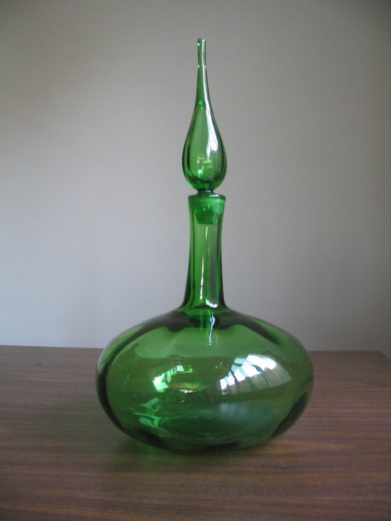 vintage 1960's Blenko hand blown glass decanter