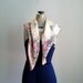 sale 1950's elegant floral pastel scarf. shawl. head wrap.