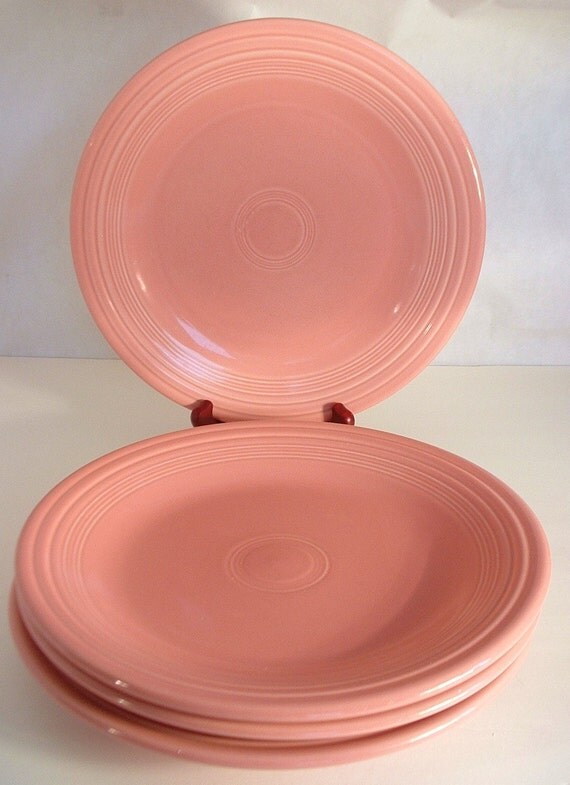 REDUCED Vintage Pink Rose Fiestaware Dinner Plates