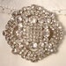 HUGE Brooch OR Hair Comb, Vintage Crystal Rhinestone Round Heirloom Bridal Brooch STUNNING 3.25 Inches