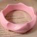 Vintage Modern Pink Plastic Bangle Bracelet Signed Western Germany
