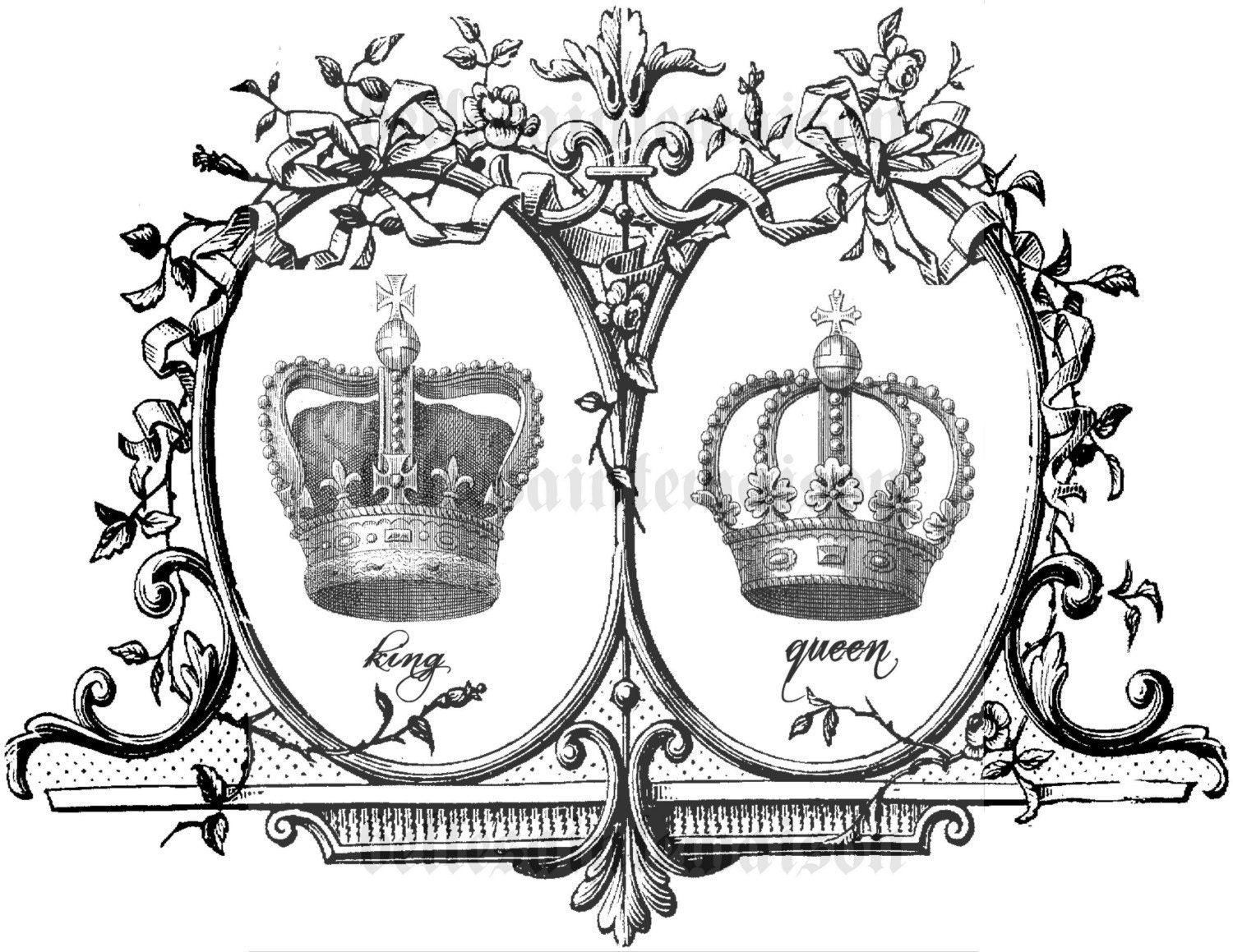 Items similar to King and Queen Crown Digital Download 8 x 10 for tea