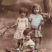 1910s..Sweet Little Girls...Blossoms...Friendship..Easter...original vintage french postcard