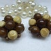 Vintage brown and cream cluster bead earrings made in hong kong