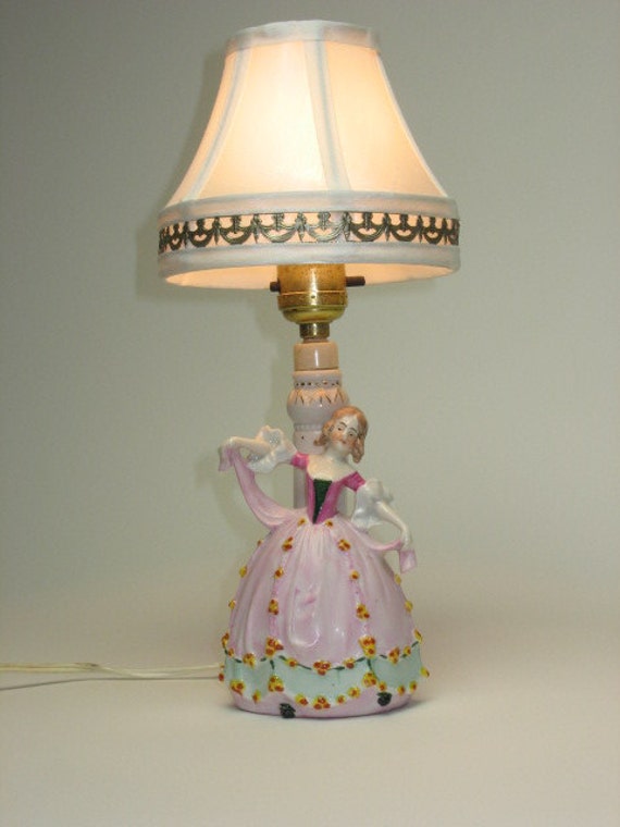 Items similar to Stunning ANTIQUE doll or LADY Porcelain Lamp from Germany marked 14702
