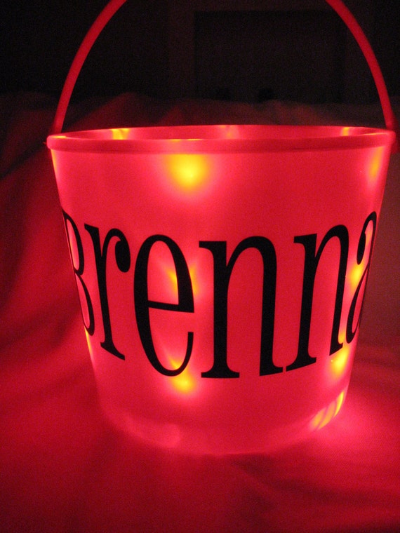 Halloween Light Up Bucket RED