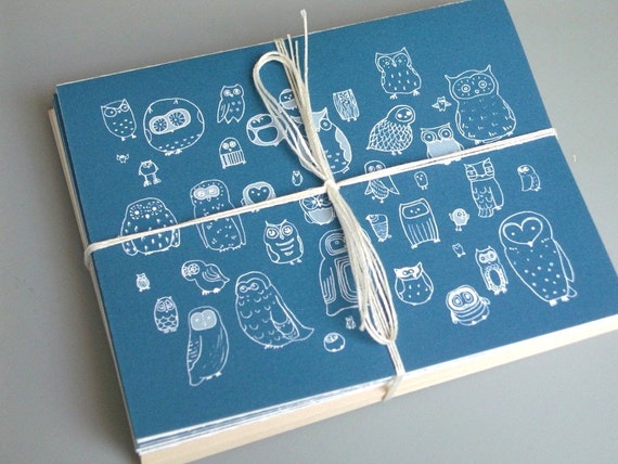 A Parliament of Owls - Set of 8 Owl Notecards - 2 Designs