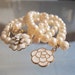 Realsl Set -Freshwater Pearls Necklace and Bracelet with White Metal Roses