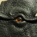Grichels leather bookmark - black with rusty brown eye