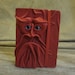 Grichels leather deluxe mini sketchbook - red with black, silver, and red panfish eyes