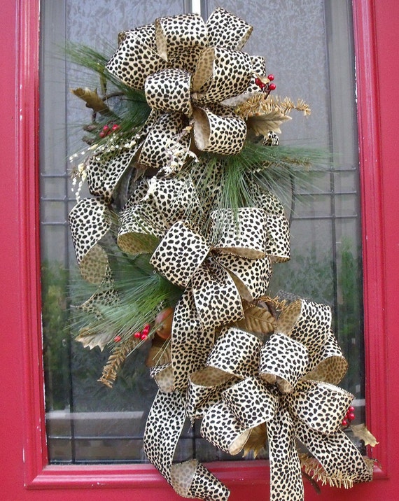 christmas wreath safari thunder teardrop leopard fall door christmas wreath safari thunder teardrop leopard fall door