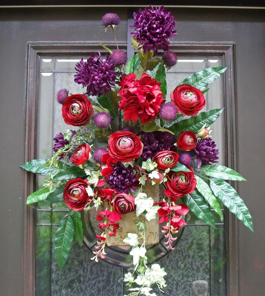 Door Wreath Tuscan Wall Floral Arrangement Flower Arrangement
