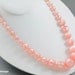 Vintage Pink Necklace w Moonglow Beads & Rhinestone Clasp