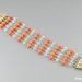 Vintage Bracelet w Faux Coral & Clear White Beads Multi Chain
