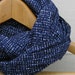 Vintage Ecolution- indigo blue scarf- rare handmade vintage block print - Japanese Yukata fabric -Sashiko embroidery