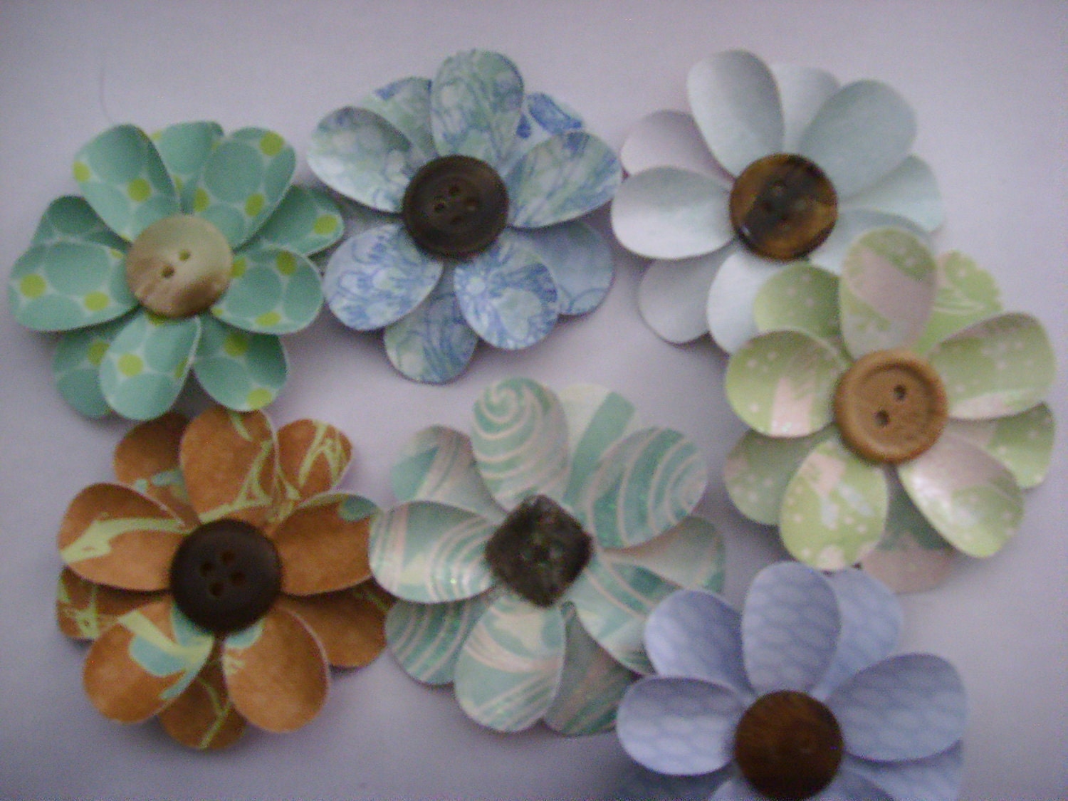 7 cardstock flowers