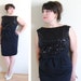 RESERVED Plus Size 1960's Cocktail Dress Black with Sequins Bodice Wiggle Dress // Side Car Seduction Spring Fashion // Size 12