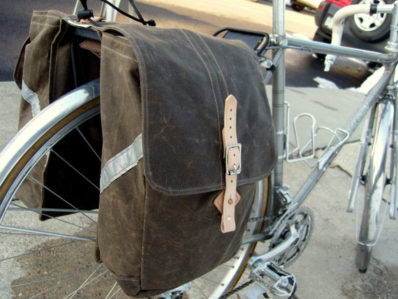 waxed canvas bike panniers