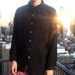 SALE 90s Unisex Black Textured Silk Blouse L/XL