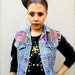 Vintage Levis Upcycled Punk Studded Hand sewn Denim Vest Small
