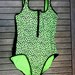 SALE 90s Neon Floral One Piece Bathing Plus size 13/14